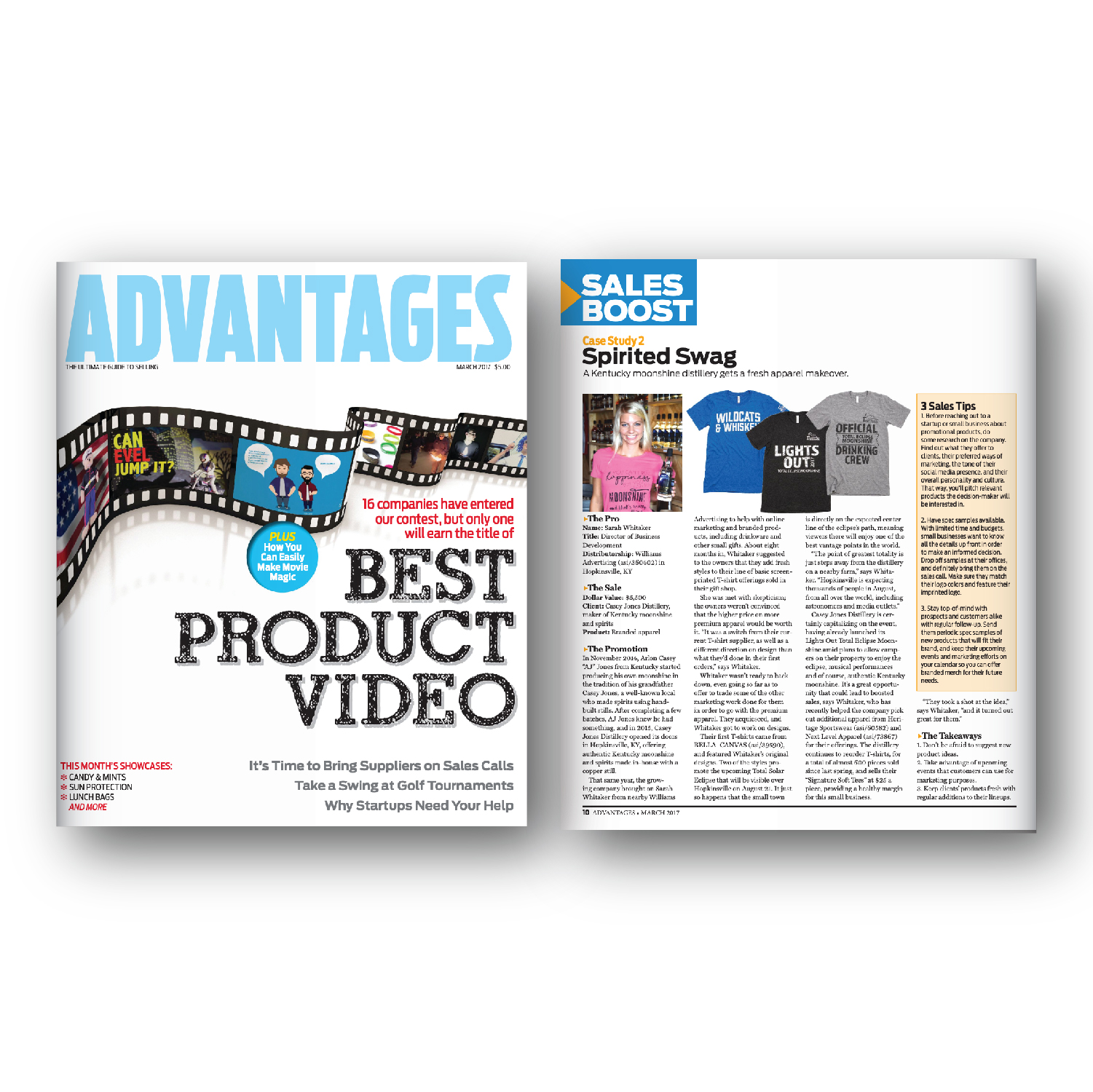 Advantages Magazine Feature for Kentucky Distillery Merchandise