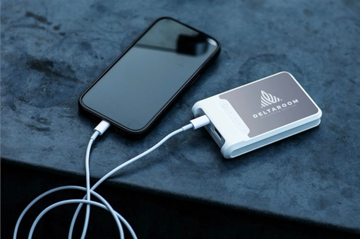 branded tech, portable charger, recycled tech, carbon neutral