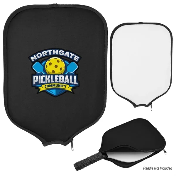 Pickleball paddle cover black with logo