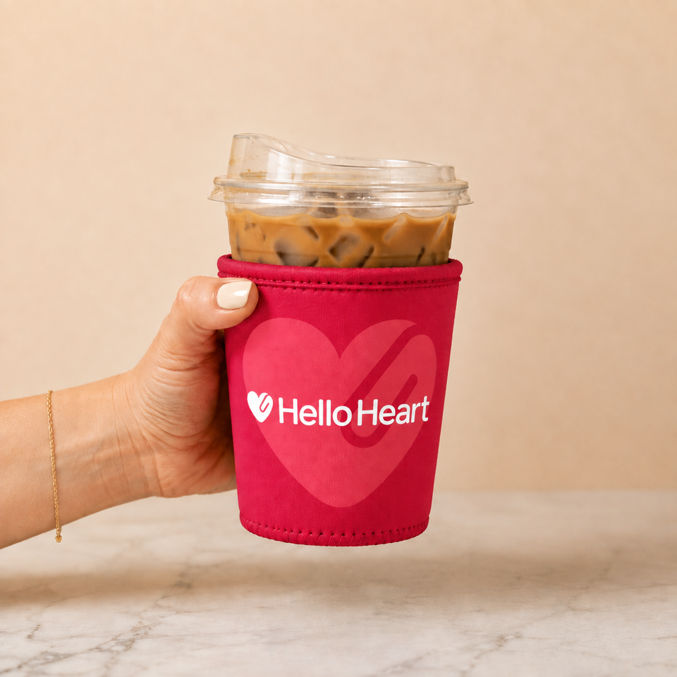 Branded Hello Heart Coffee Sleeve