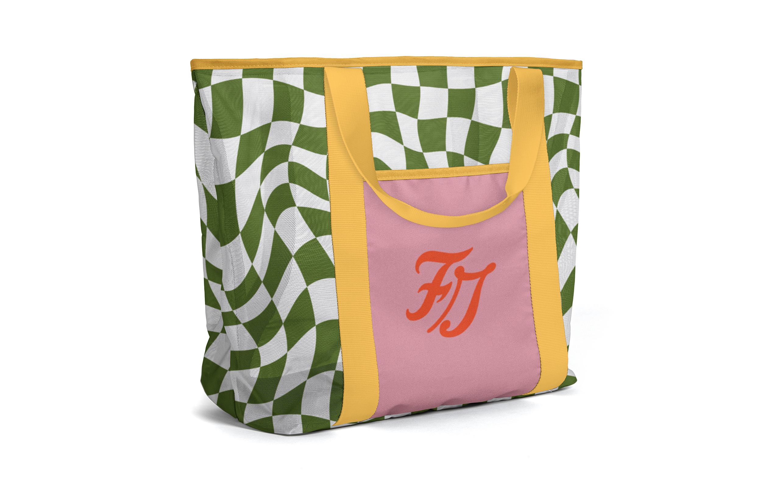 Large mesh tote that is sturdy and reliable customized with full-color sublimation.