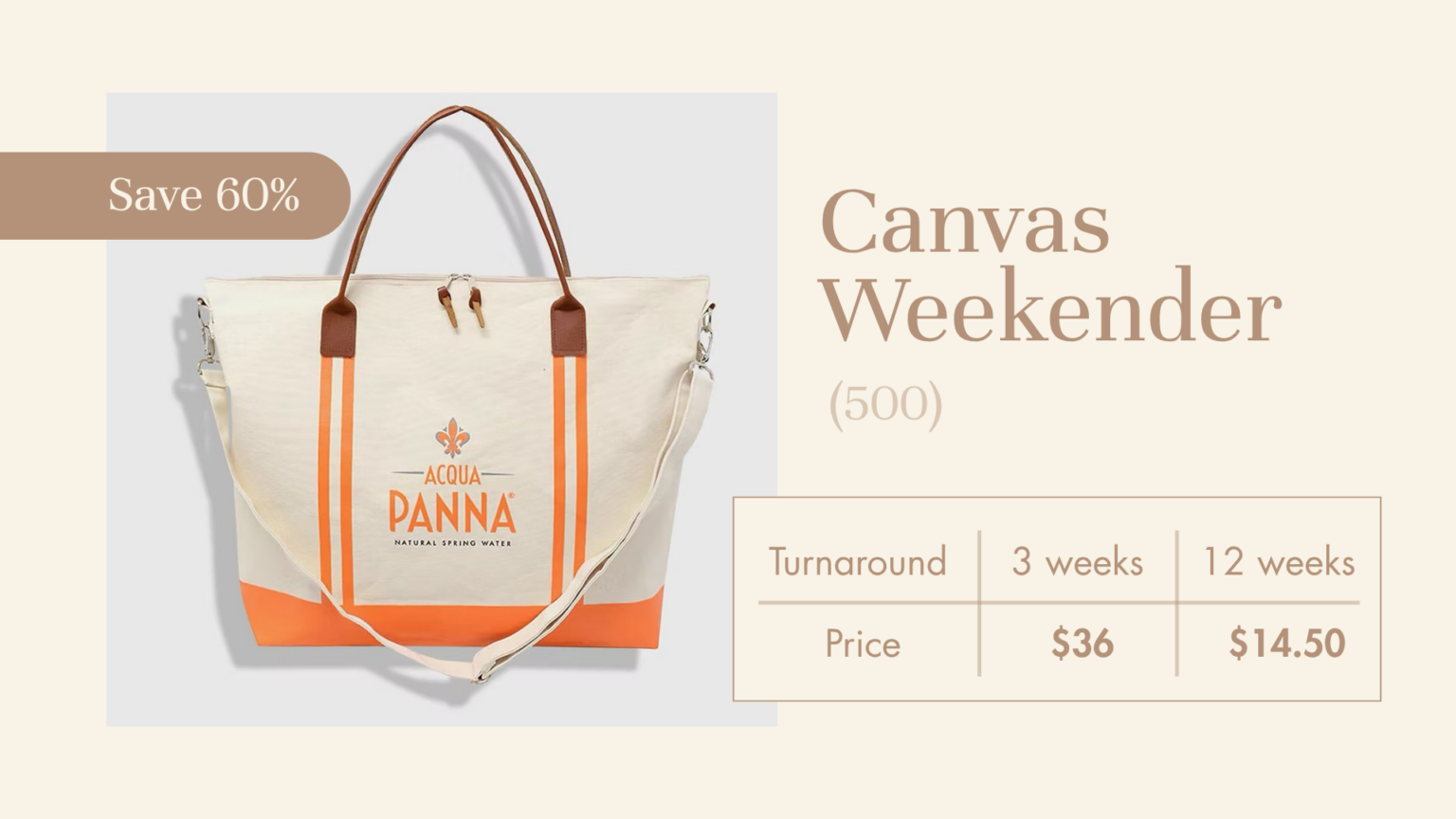 Canvas Weekender Custom Branded Tote Bag