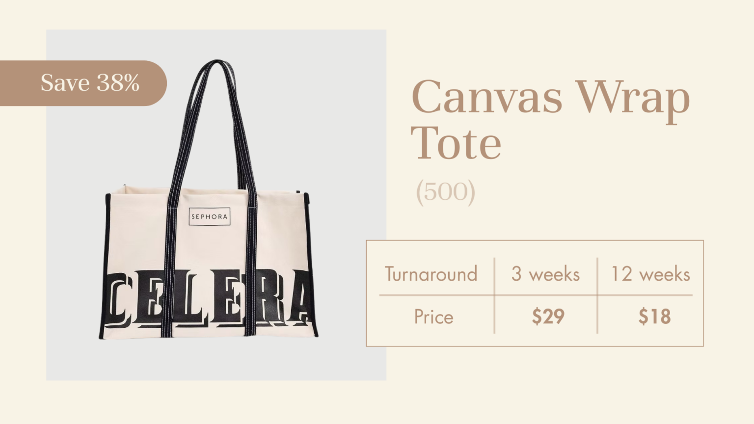 Canvas Wrap Custom Branded Tote Bag