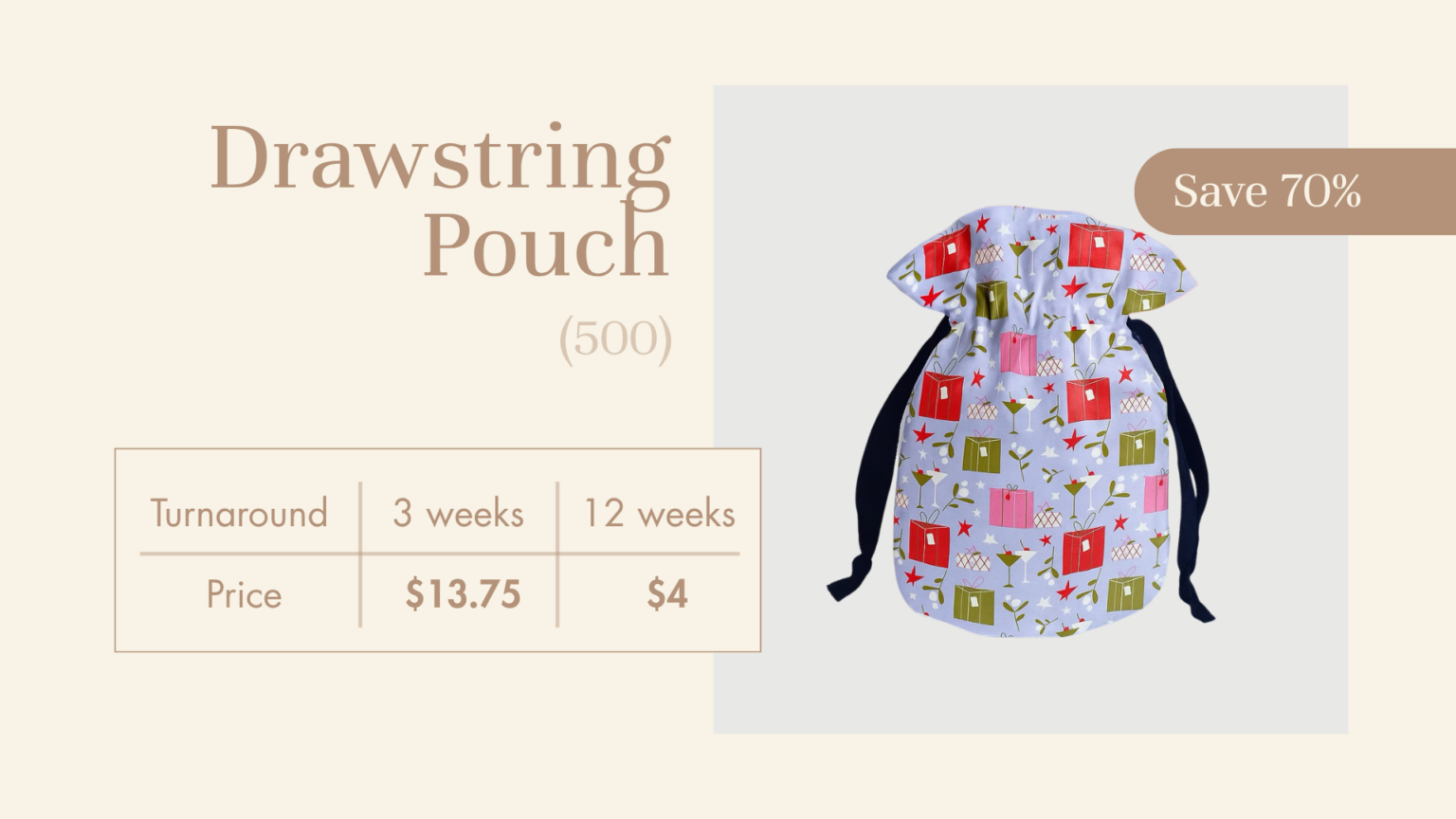 Drawstring Pouch Custom Branded Tote Bag