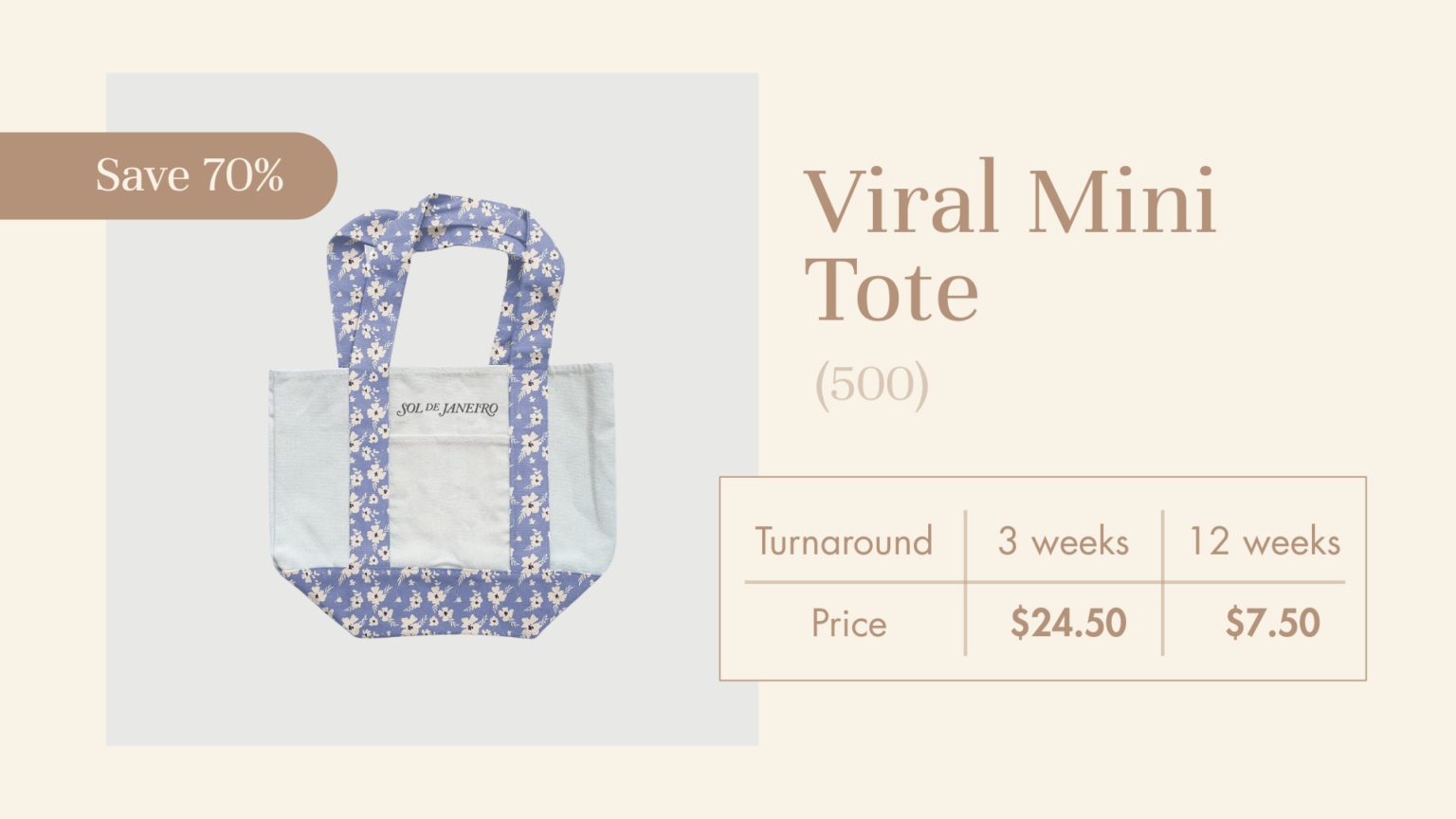 Viral Mini Custom Branded Tote Bag