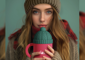 Branded Mugs with Beanie Lids